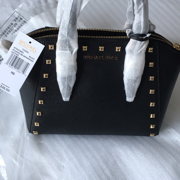 🆕NWT Michael Kors Studded Ciara Satchel - Picture 3 of 5